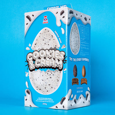 American Uncle Cookies & Cream Easter Egg, huevo de Pascua de chocolate blanco con galleta de cacao en grano de 300g