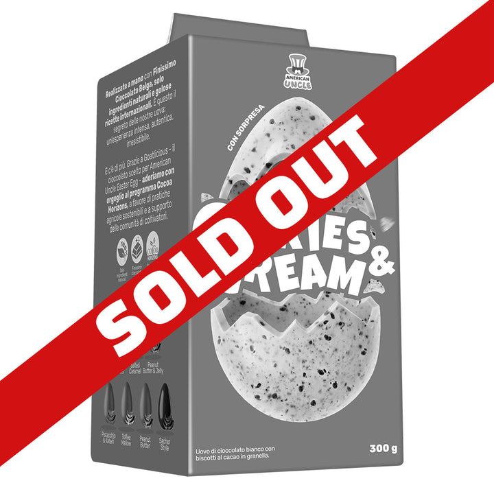 AU Cookies & Cream Easter Egg, huevo de Pascua de chocolate blanco con galleta de cacao en trozos de 300 g 