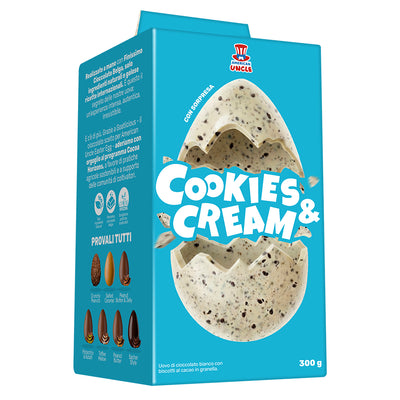 Huevo de Pascua de 300g de chocolate blanco con trozos de galleta, American Uncle Egg Cookies and Cream