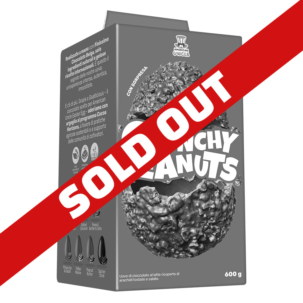 AU Crunchy Peanuts Easter Egg, huevo de Pascua de chocolate con leche cubierto de cacahuetes tostados salados de 600g 