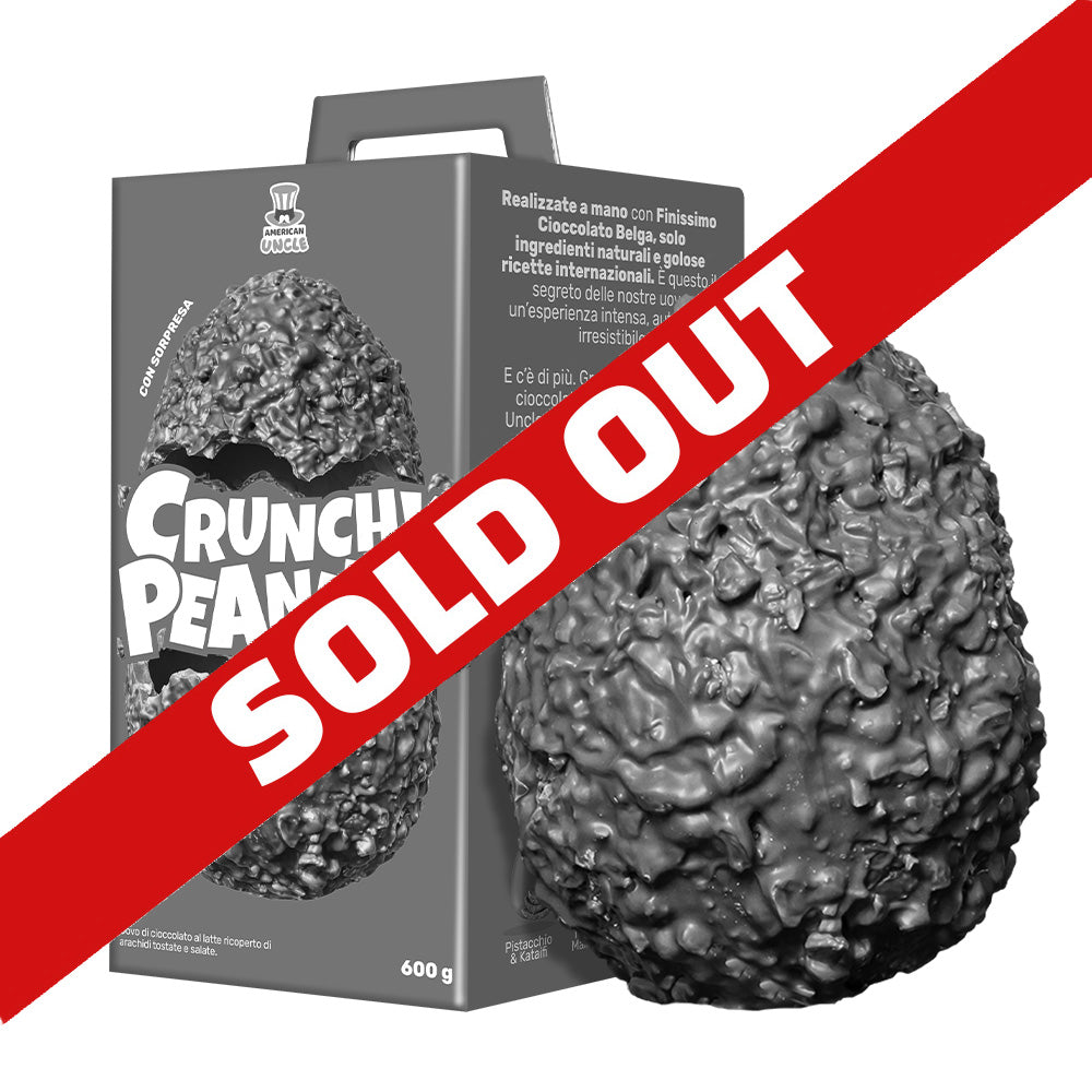 AU Crunchy Peanuts Easter Egg, huevo de Pascua de chocolate con leche cubierto de cacahuetes tostados salados de 600g 