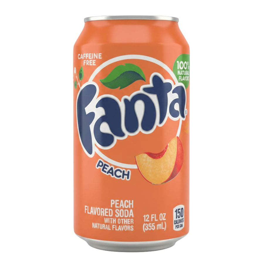 Confezione da 355ml di bevanda alla pesca Fanta Peach