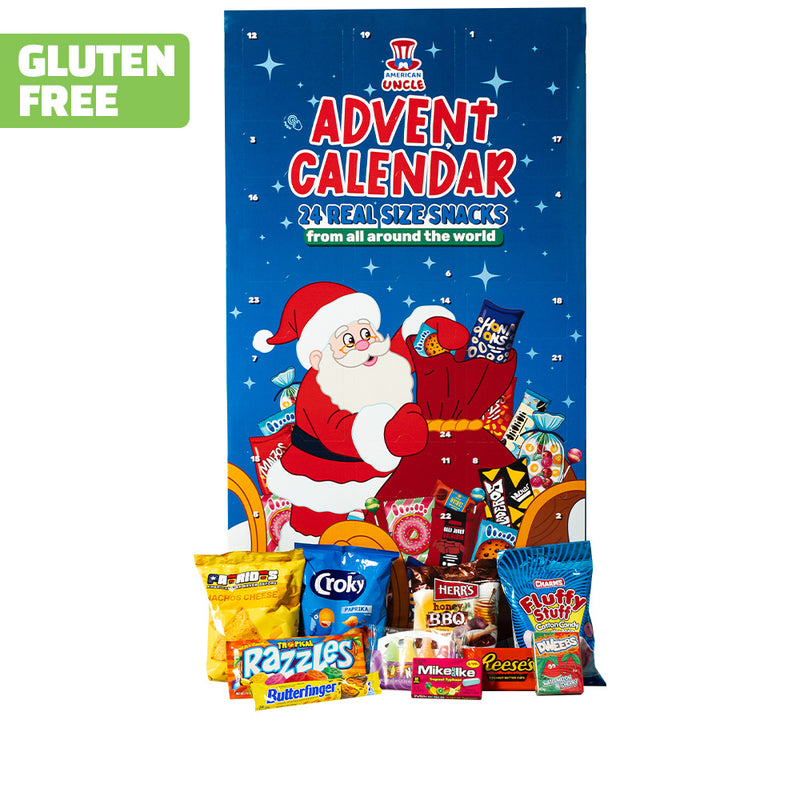 [SIN GLUTEN] Calendario de Adviento XXL, caja de 24 snack sin gluten dulces y salados sorpresa a tamaño real 