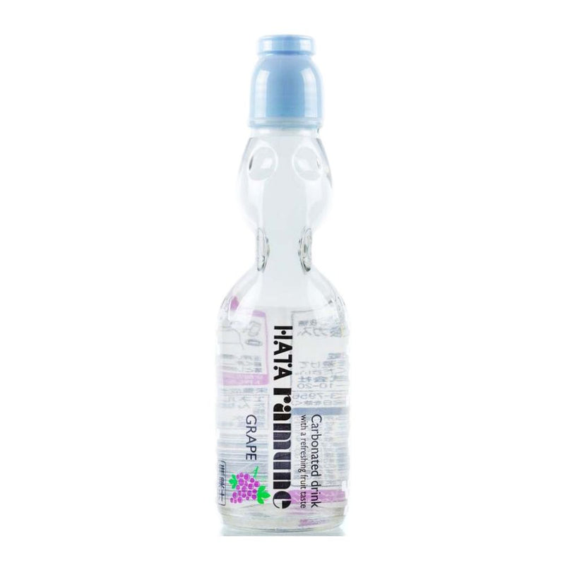 Confezione da 200ml, bevanda gassata al gusto di uva Hata Ramune.