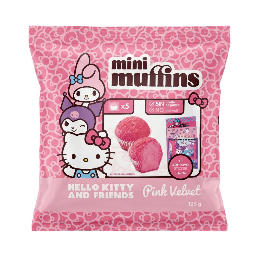 Mini muffin Hello Kitty de terciopelo rosa 125 g 