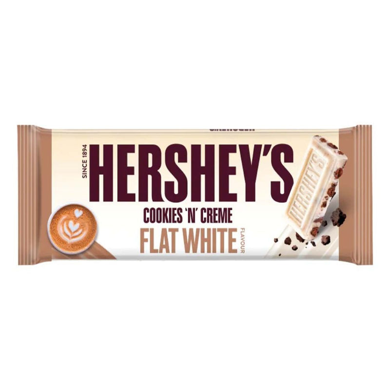 Confezione da 90g barretta al gusto di cioccolato bianco con biscotti al gusto di Flat White, Hershey&