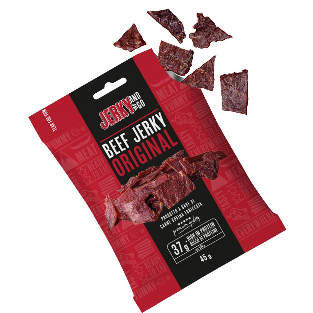Jerky and Go Beef Jerky Original, carne seca de res de 45g 
