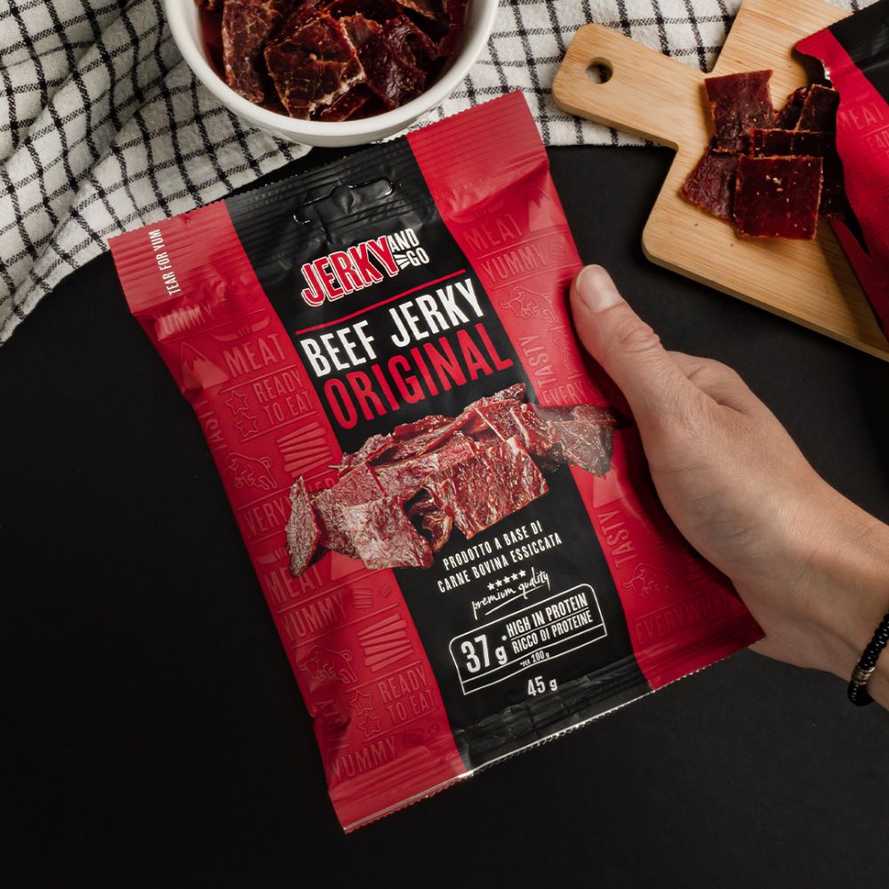 Jerky and Go Beef Jerky Original, carne seca de res de 45g 