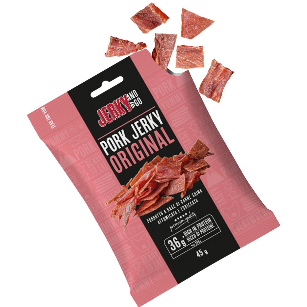 Jerky and Go Pork Jerky Original, carne seca de cerdo de 45g 