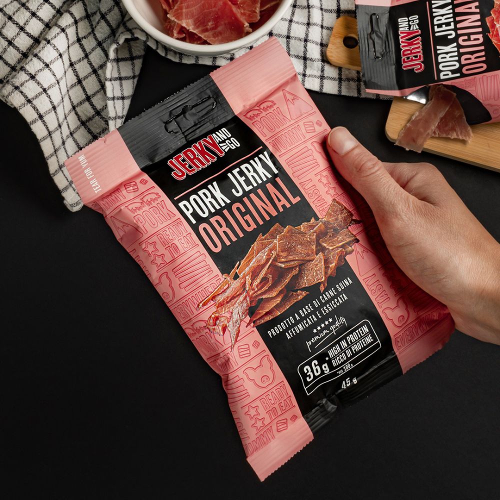 Jerky and Go Pork Jerky Original, carne seca de cerdo de 45g 