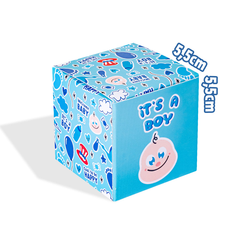 Candy Cube Kit “It’s a boy”, cajitas de caramelos gomosos de 50g ideales para el baby shower o nacimiento (25, 50 o 75 uds) 
