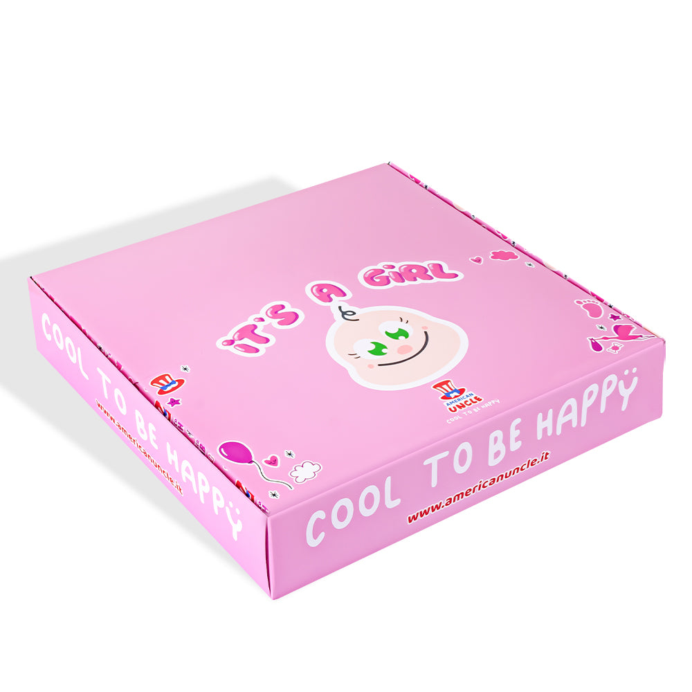 Candy Cube Kit “Es una niña”, cajitas de caramelos gomosos de 50g ideales para el baby shower o nacimiento (25, 50 o 75 pz) 