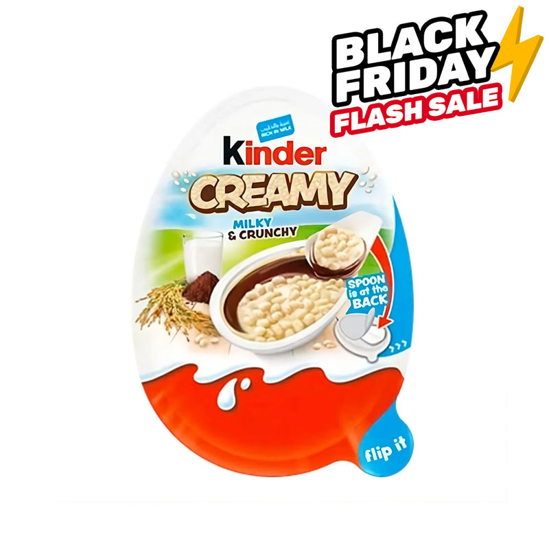 Kinder Creamy Milky & Crunchy, chocolate Kinder con crema de leche y arroz inflado de 19g