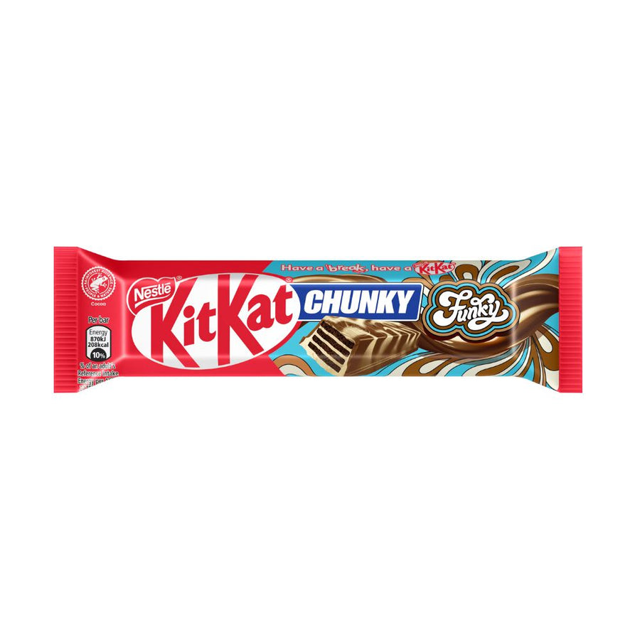 Kit Kat Chunky Funky, wafer ricoperto di cioccolato da 40g.