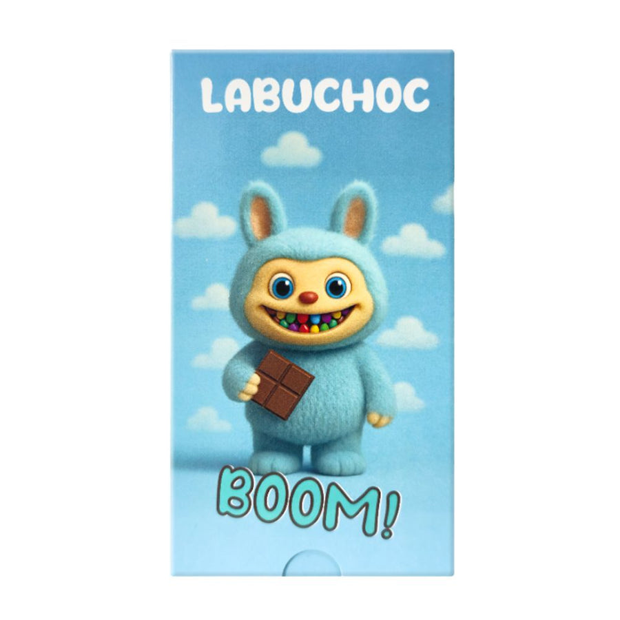 Labuchoc Chocolate Hazelnut Cream, Labubu di cioccolato al latte con ripieno di crema alla nocciola e zucchero frizzante da 75g