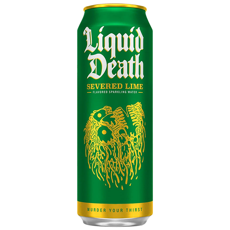 Confezione da 500ml di bevanda al gusto di lime Liquid Death Severed Lime