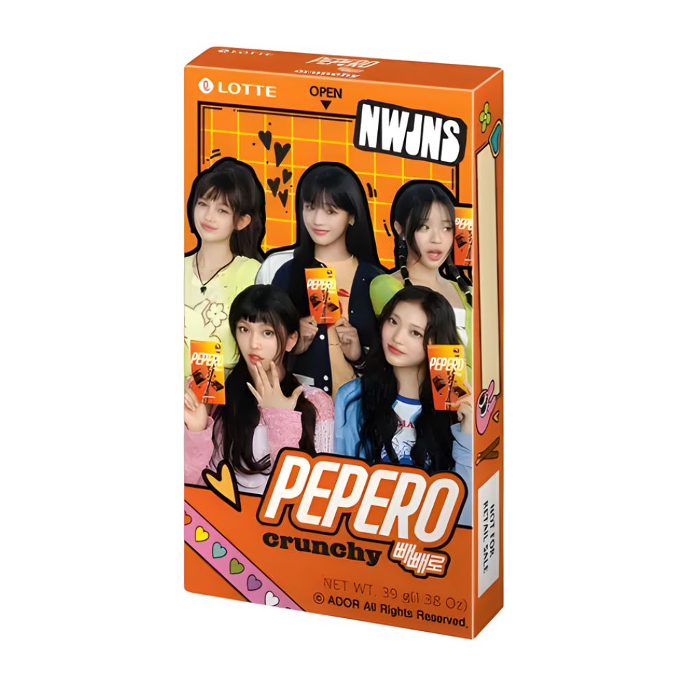 Lotte Pepero Crunchy, galletas cubiertas de chocolate crujiente de 39g.