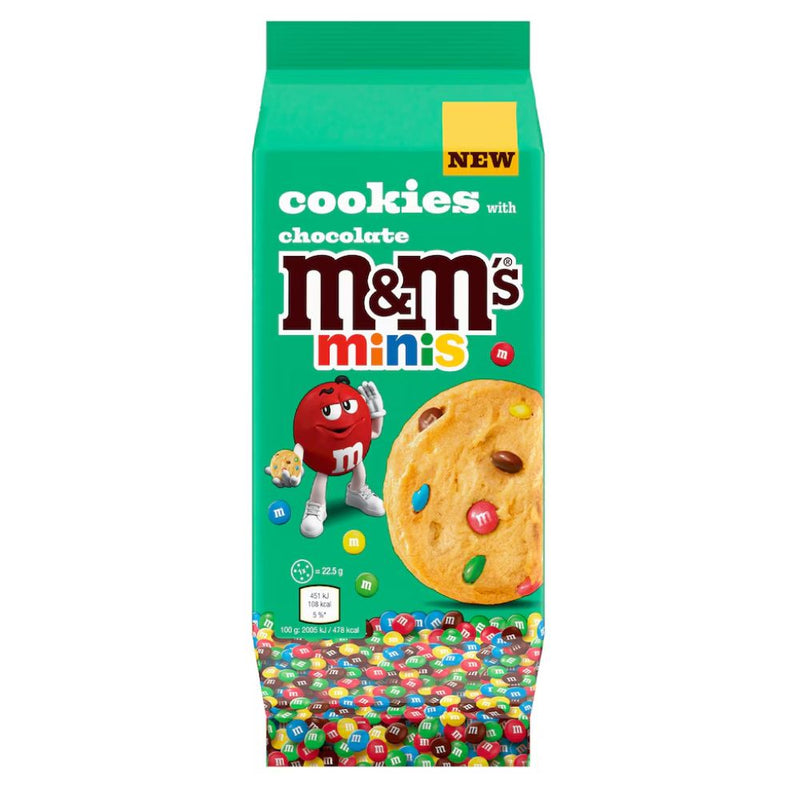 Confezione da 180g, biscotti croccanti con confetti di cioccolato al latte ricoperti di zucchero Cookies With Chocolate M&M&