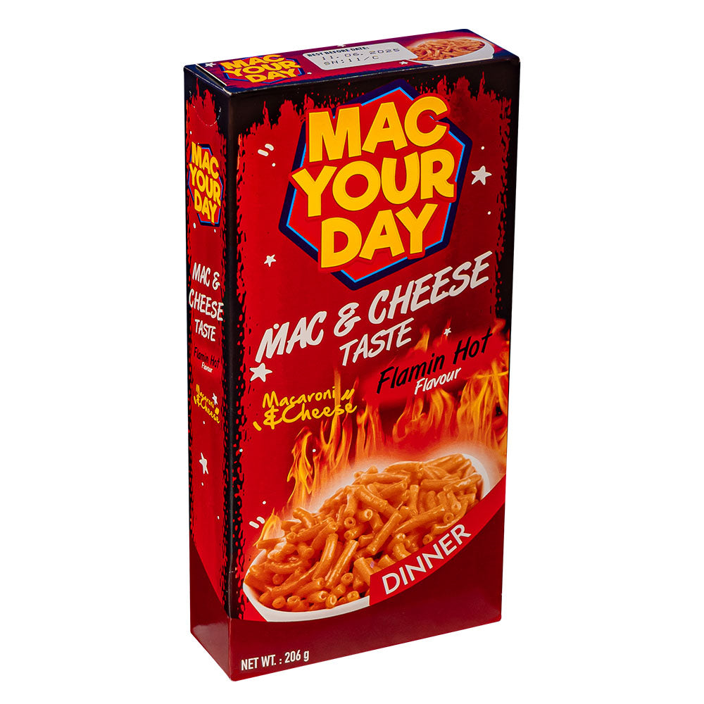 Mac Your Day Mac & Cheese Flamin Hot, preparado para pasta picante de 206g 