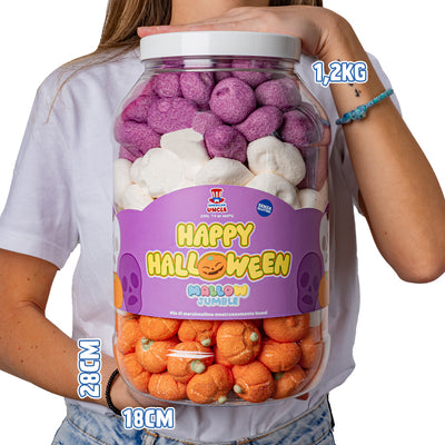 Mallow Jumble "Happy Halloween", frasco de malvaviscos para componer con tus sabores favoritos