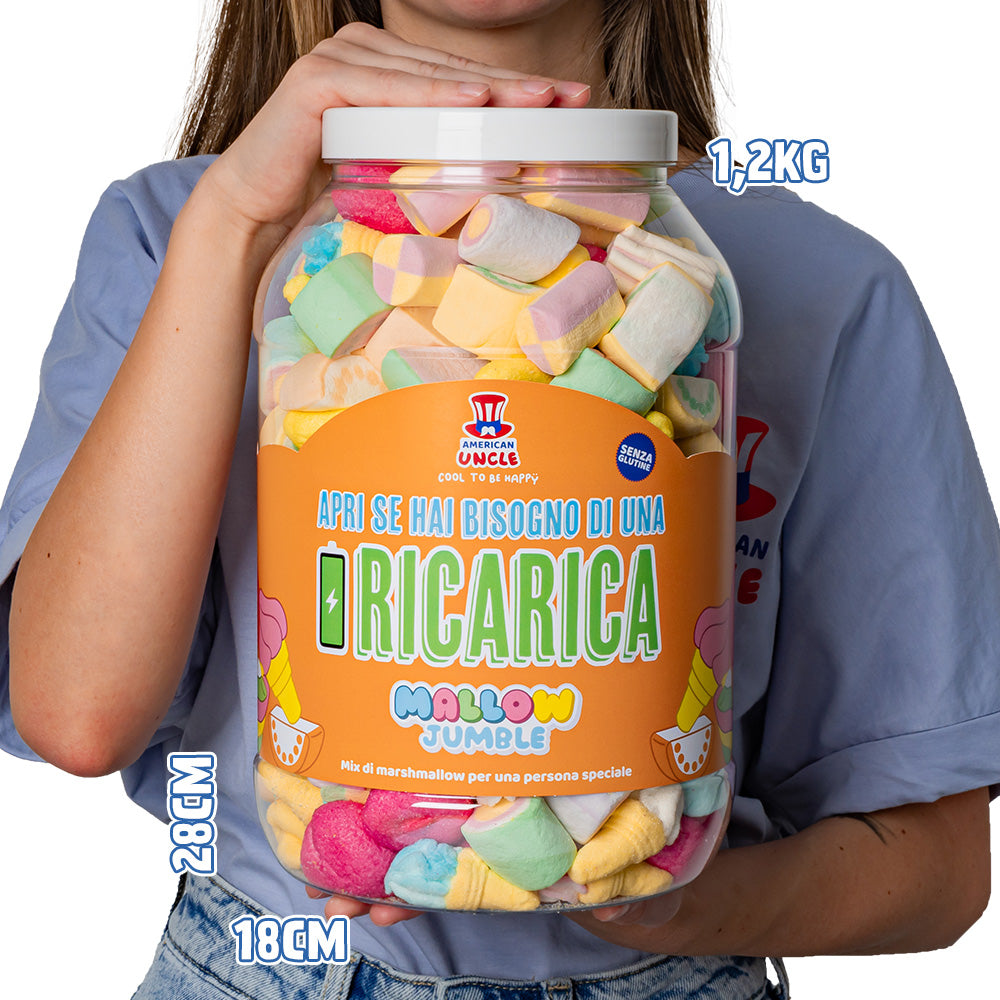Mallow Jumble "Abre si necesitas una recarga", frasco de marshmallow para componer con tus sabores favoritos 