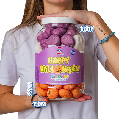 Mallow Jumble "Happy Halloween", frasco de malvaviscos para componer con tus sabores favoritos