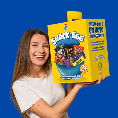 American Uncle Snack Egg M, huevo de 15 snack dulces y salados de sorpresa 