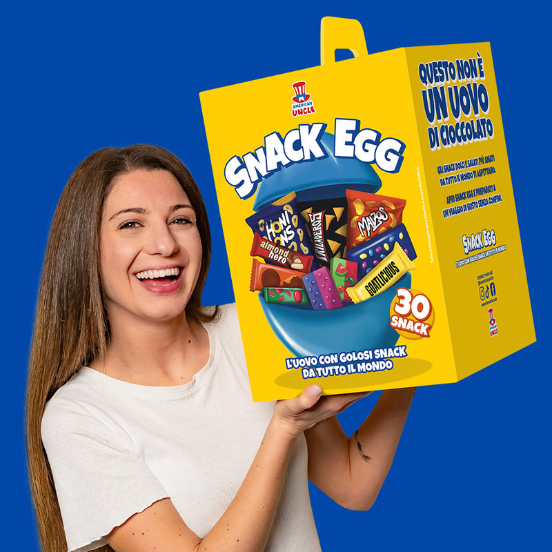 American Uncle Snack Egg L, huevo de 30 snack dulces y salados de sorpresa 