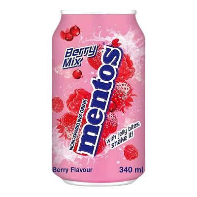 Confezione da 340ml, bevanda al gusto di frutti di bosco Mentos.