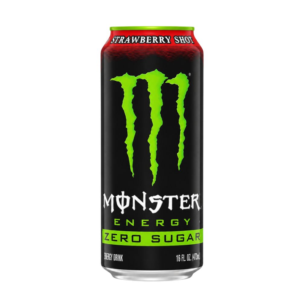 Monster Energy Strawberry Shot Zero Sugar, bebida energética con sabor a fresa de 473 ml 