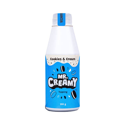 Confezione da 200g topping al gusto di Cookies & Cream Mr. Creamy.