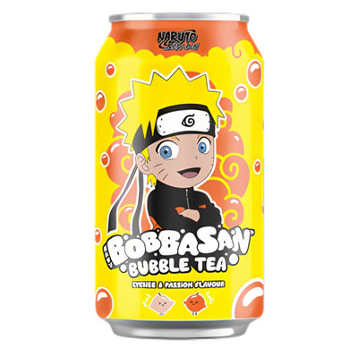 Confezione da 320ml di bubble tea al gusto di lychee e passion fruit Bobbasan.