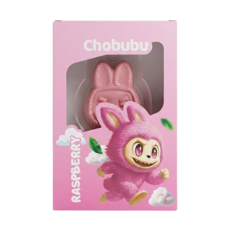 Noesis Chobubu Raspberry, cioccolato bianco al gusto di lampone ripieno di zucchero filato da 70g.