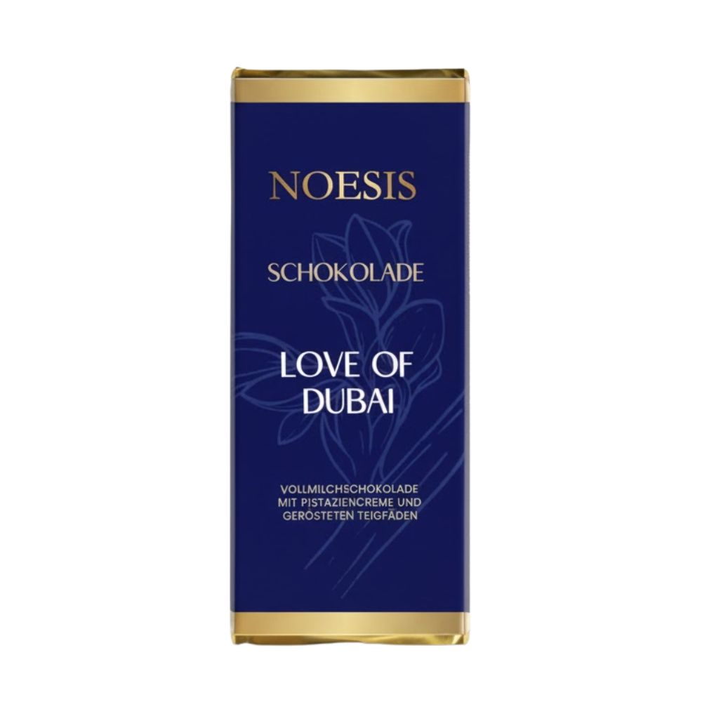 Noesis Dubai Schokolade Kadayif, cioccolato al latte ripieno di pistacchio e kadayıf da 95g.