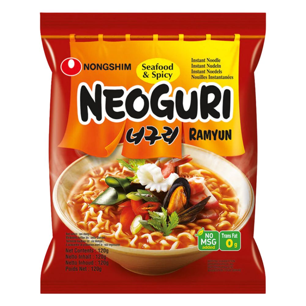 Neoguri Seafood & Spicy, fideos con sabor a mariscos picantes de 120g 