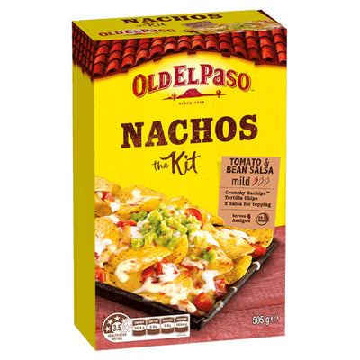 Confezione da 505g, kit con salsa per Nachos e con chips di mais fritti Old El Paso.