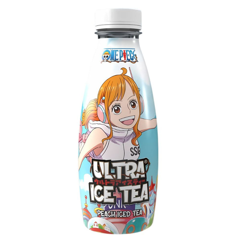 Confezione da 500ml tè nero con succo di pesca One Piece. 