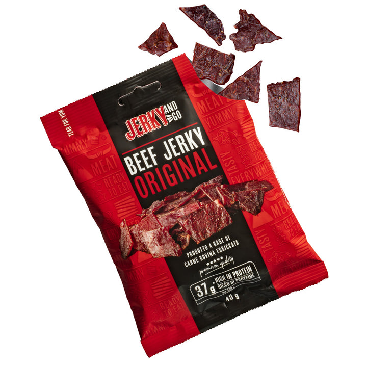 Jerky and Go Beef Jerky Original, carne seca de res de 45g 