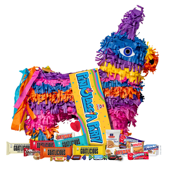 Fiesta de Piñata, piñata + mezcla de 500 g de snack y caramelos sorpresa 
