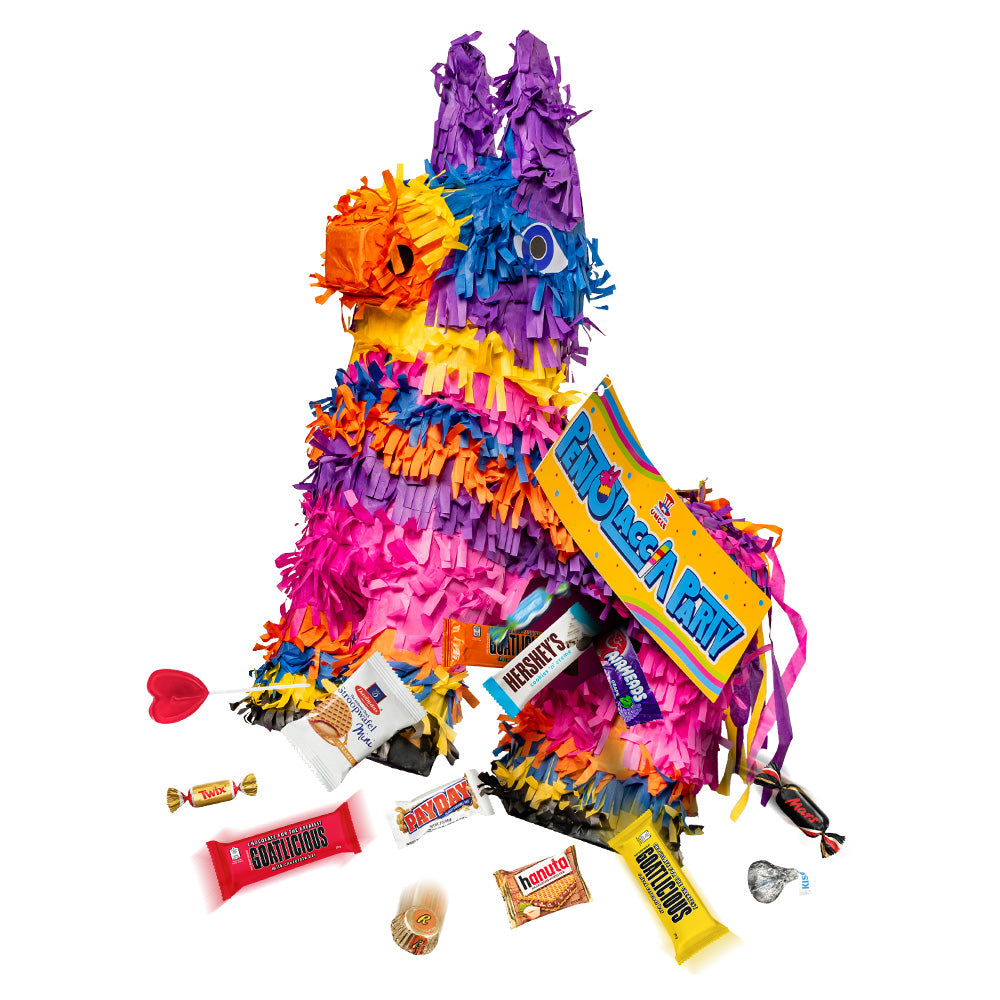 Fiesta de Piñata, piñata + mezcla de 500 g de snack y caramelos sorpresa 