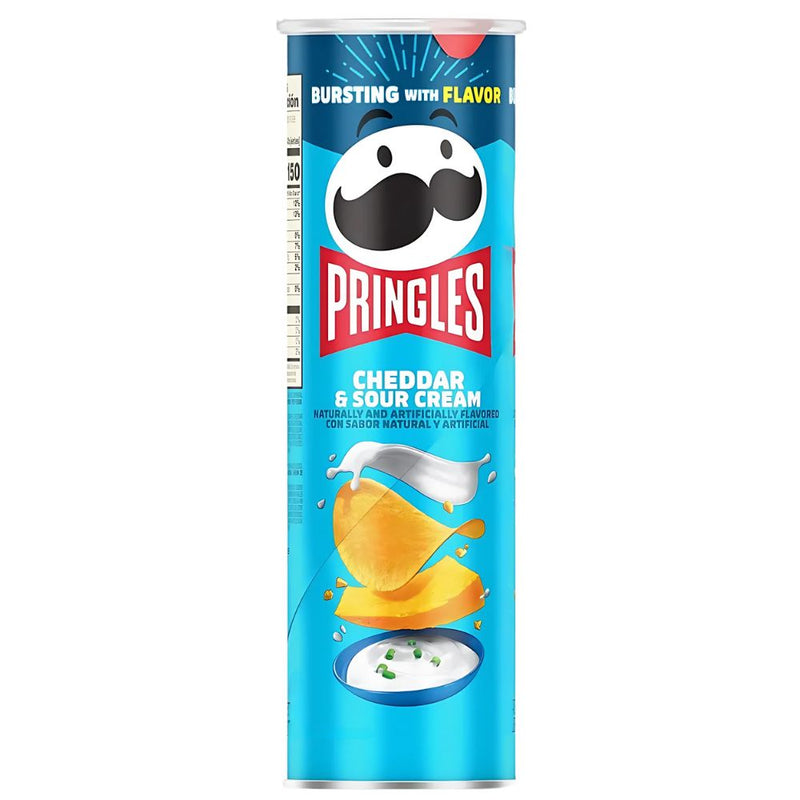 Pringles Cheddar & Sour Cream, patatas al sabor de cheddar y crema agria de 158g 