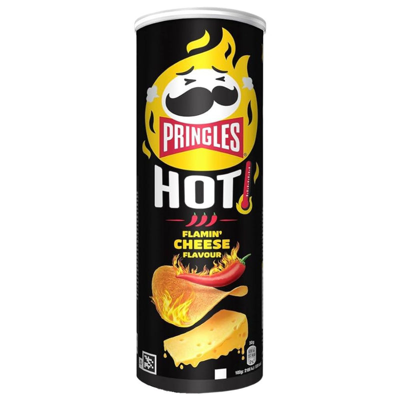 Confezione da 160g di patatine piccanti al gusto di formaggio Pringles.