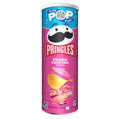 Confezione da 165g, patatine al gusto di cocktail di gamberetti Pringles.