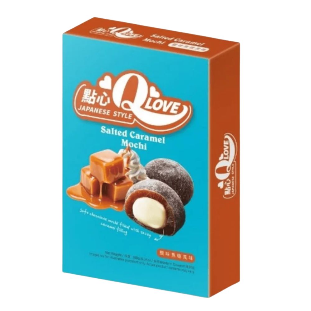 QLove Salted Caramel Mochi, mochi con sabor a caramelo salado de 180g 