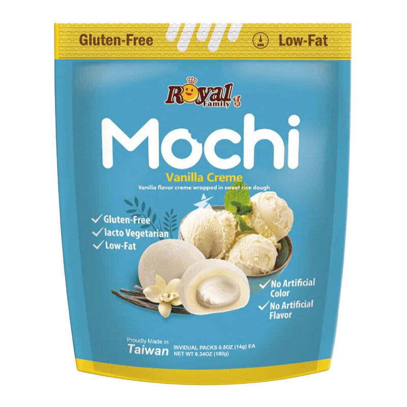 Confezione da 180g, mochi al gusto di vaniglia Royal Family.