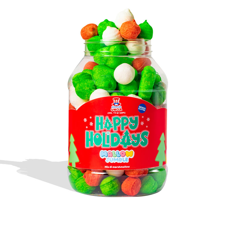 Mallow Jumble "Happy Holidays", tarro de malvaviscos para crear con tus sabores favoritos