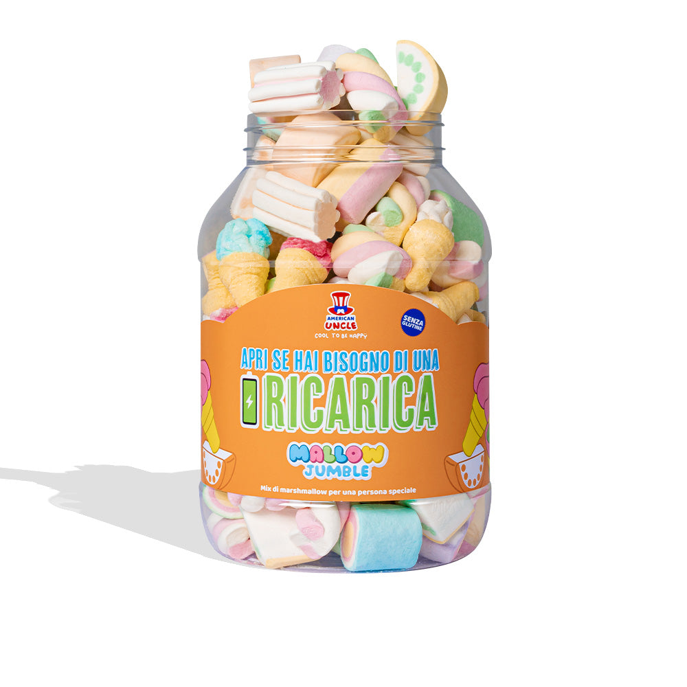 Mallow Jumble "Abre si necesitas una recarga", frasco de marshmallow para componer con tus sabores favoritos 
