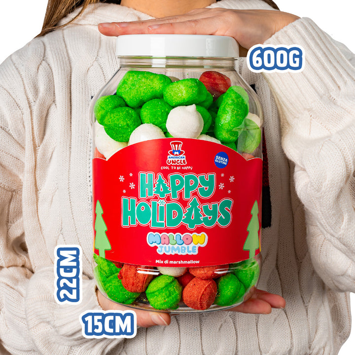 3x Mallow Jumble “Felices Fiestas”, 3 tarros de marshmallow para componer con tus sabores preferidos 