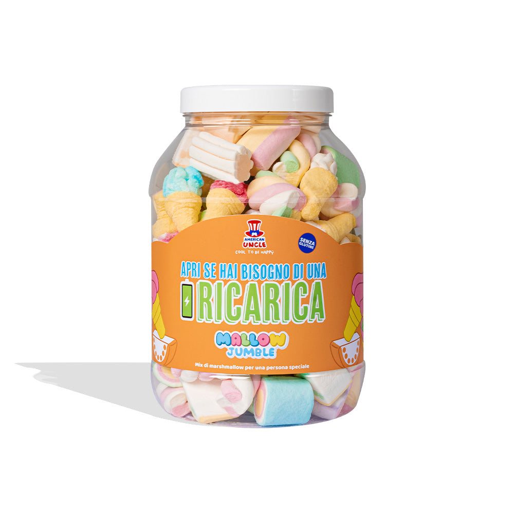 Mallow Jumble "Abre si necesitas una recarga", frasco de marshmallow para componer con tus sabores favoritos 