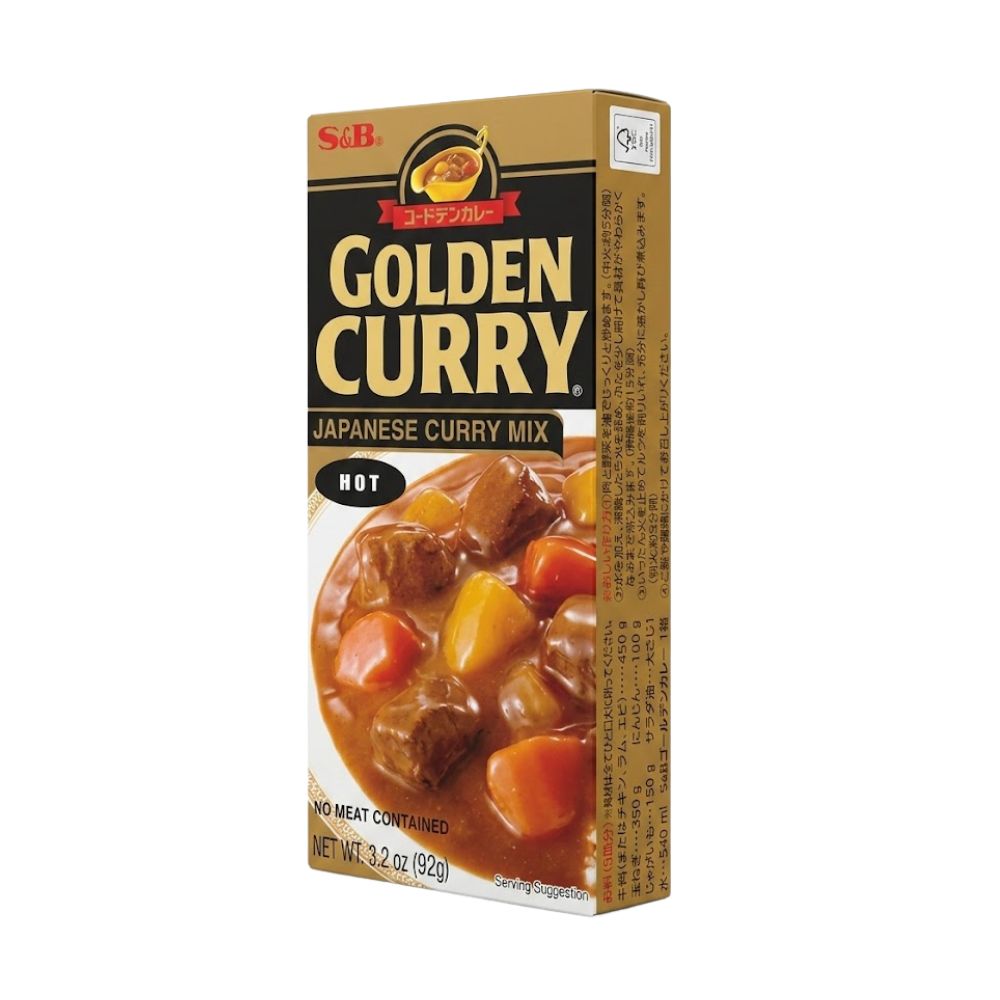 S&B Golden Curry Japanese Curry Mix Hot, preparado para salsa al curry picante de 92 g 